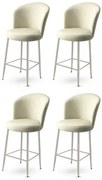 Alte Cream and Chrome bárszék szett, 4 db, 4 db