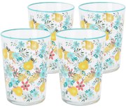 Flowers & Fruits 4 db-os pohárkészlet 510 ml, kék