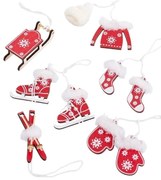 Fa karácsonyfadísz készlet 10 db-os – Casa Selección