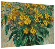 Üveg kép - Claude Monet, Jerusalem Artichoke Flowers, reprodukciók (70x50 cm)