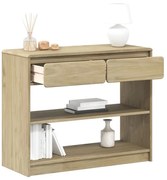 SAUDA tölgyszínű tömör fenyőfa tálalóasztal 89,5 x 36,5 x 73 cm