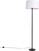 Fekete állólámpa fehér vászon búrával 45 cm - Simplo