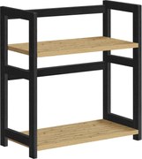 Polc asztalra NORDEKO 41x41 cm, fekete / tölgy artisan