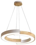 LED Csillár zsinóron LED/32W/230V 4000K fehér/fa