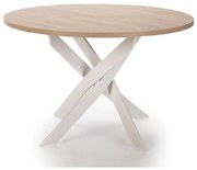 Kerek étkezőasztal tölgyfa dekoros asztallappal ø 120 cm Ther – Marckeric