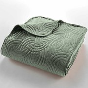 Zöld bársony ágytakaró és párnahuzat szett 220x240 cm Solange – douceur d'intérieur