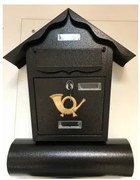 Postaláda Sátortetős Újságtartóval Fekete