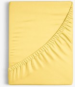 Goldea körgumis pamut lepedő - sárga 90 x 200 cm