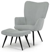 Pihenőfotel lábtartóval L7285 BLUE6, kék