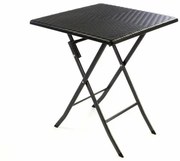 GARTHEN Összecsukható kerti asztal rattan 75 x 61 x 61 cm