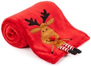 4Home Happy Reindeer karácsonyi takaró, 150 x 200 cm