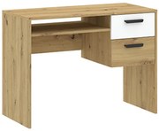 BASIC TWO Íróasztal Tölgy/Fehér Színben 100 cm