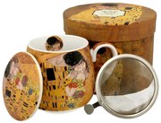 Klimt Porcelán teás szűrős bögre A csók 430 ml
