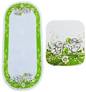 Húsvéti terítő Nyuszik zöld 50x110cm TiaHome