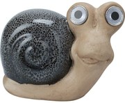Csiga napelemes kerti dekoráció, porcelán, 11 x 6,6 x 13,5 cm