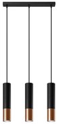 Sollux SL.0948 - Csillár zsinóron LOOPEZ 3xGU10/10W/230V fekete/réz
