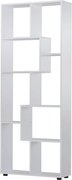 HOMCOM Modern Függőleges Könyvespolc 8 Polccal E1 Forgácslap 70x24x178cm Fehér | Aosom