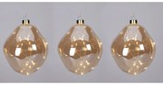 Organic ball karácsonyi LED dísz szett 3 db, arany