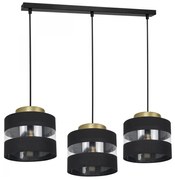 Csillár zsinóron HAVARD 3xE27/60W/230V fekete/sárgaréz