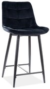 Chic H2 alacsony bársony bárszék fekete