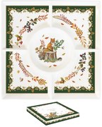 Forest Dream őszi porcelán osztott kínáló tálca 25x25 cm dobozban Easy Life