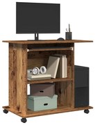 antik fa színű szerelt fa számítógépasztal 80 x 50 x 75 cm