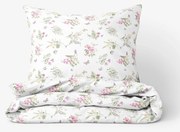 Goldea pamut ágyneműhuzat - színes réti virágok fehér alapon 140 x 200 és 70 x 90 cm