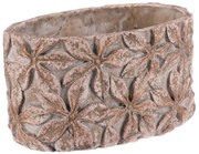 Betonový obal na květináč Flower, ovál , 13 x 21 x12 cm, 21 cm