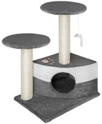 TecTake GmbH 400484 tommy macskakaparó 71cm - szürke/fehér