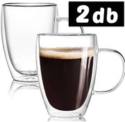 Duplafalú Üveg Pohár (350 ML) 2 db