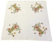 Hímzett terítő szögletes barna virágok 85x85 cm TiaHome