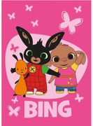 Rózsaszín fleece gyerek takaró 100x150 cm Bing Bunny "Butterflies" – Jerry Fabrics