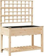vidaXL Kerti cserép polcokkal Bézs 115 x 60,5 x 153 cm Szilárd fenyőfa