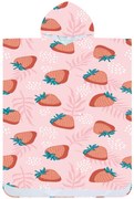 Poncsó törölköző STRAWBERRIES rózsaszín 80×145 cm