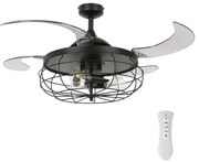 FANAWAY 212920 - LED Mennyezeti ventilátor INDUSTRI 3xE27/4W/230V fekete + távirányító