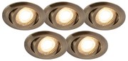 5 db modern beépített spotlámpa szett bronz színben, LED-del, 3 fokozatban szabályozható - Mio