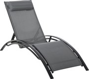 Outsunny Kortárs Tervezésű Kerti Napozóágy, Dönthető, Több Pozíciós Szék, Levehető Fejtámlával, Alumínium, Textilene, méretek: 171L x 64W x 82H cm, Sz