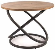 Eos III dohányzóasztal, artisan tölgy / fekete