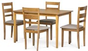Modern 4 Személyes Étkezőgarnitúra Tölgy Színben. Asztal méret: 120x75x75 cm. AUT-6070