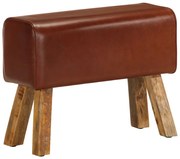 barna valódi bőr és tömör mangófa tornapad 58 cm