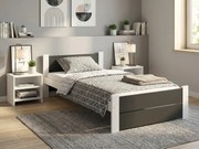 Ágy IKAROS DOUBLE 80 x 200 cm, antracit/fehér Ágyrács: Lamellás ágyrács, Matrac: Sommera 18 cm matrac