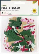 Matrica készlet, filc, 165 db, karácsonyi minták, FOLIA, különböző színek (FL5270)