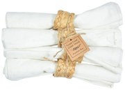 Szett 4 db szalvéta juta gyűrűvel DINNER 40x40 cm, krémszínű