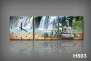 Vászonkép Faliórával H503 falls e buddha