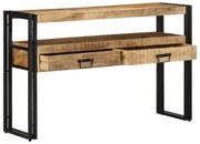 vidaXL Konzolasztal fiókkal Barna 120 x 33 x 75 cm tömör mangófa