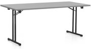 Összecsukható asztal 180 x 80 cm, fekete lábak, világos szürke