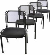 Rakásolható kongresszus szék készlet 4 db fekete