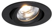 Süllyesztett spotlámpa fekete dönthető 8,2 cm LED-del, Dim to Warm IP54 Ultra Slim - Pupil