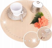 Asztali alátét Kerek 40cm Glamour Strassz Bézs Tányéralátét