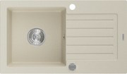 Mexen Pablo  konyhai mosogató gránit 1 medence+csepegtetö+ pop up szifon   75,2 x 43,6 cm, beige - 6510751010-69 1 medencés